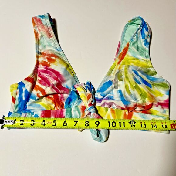 Time And Tru Bikini Top Women’s Size Large 12/14 Tie Dye Wide Strap Beach - Picture 6 of 7